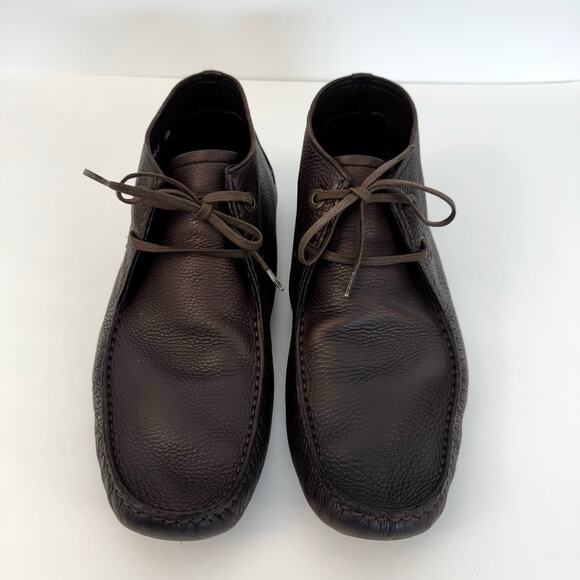 Salvatore Ferragamo Leather Lace-Up Chukka Boots Shoes Brown Men\'s 10.5D main image 16
